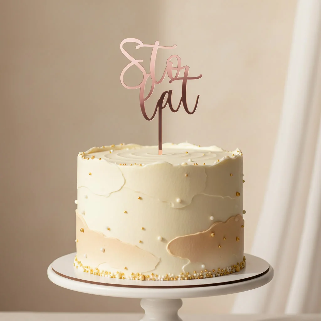 Topper na tort urodziny rose gold
